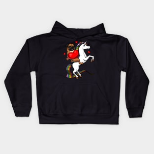 Pug Dog Riding Unicorn Kids Hoodie